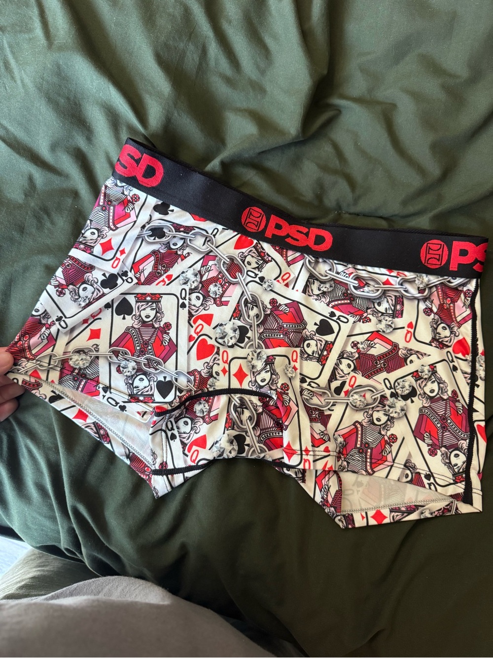 PSD Women’s Black, Red & White Playing Card boy Shorts